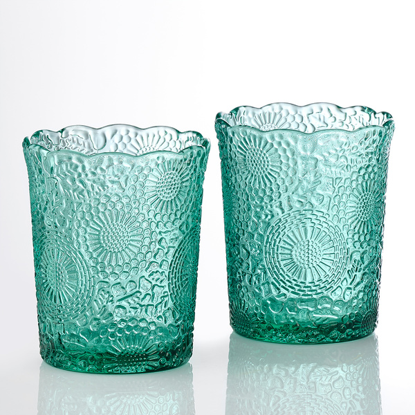 Σετ 6 τεμάχια γυάλινα ποτήρια vintage green tumbler  300ml